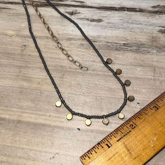 Gold Tone Disc Necklace Women’s Beaded Chain BohoChic Classiccore Statement Piec - Picture 6 of 6